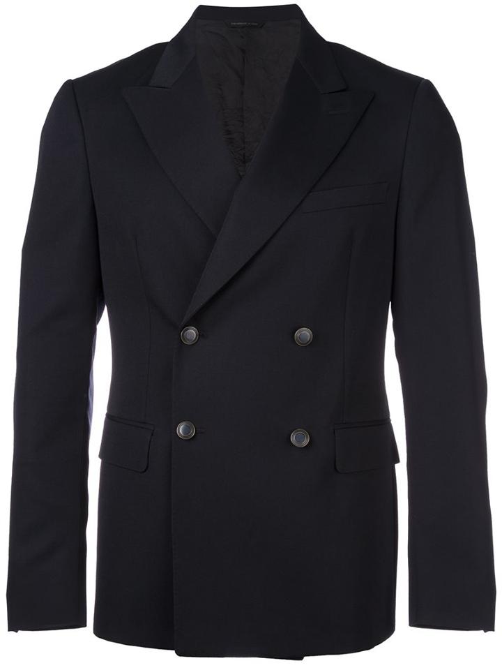 Tonello Double Breasted Blazer, Men's, Size: 48, Blue, Cupro/viscose/virgin Wool
