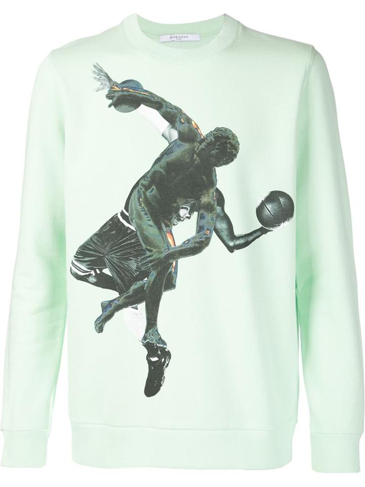 Givenchy Abstract Print Sweatshirt, Men's, Size: Xs, Green, Cotton