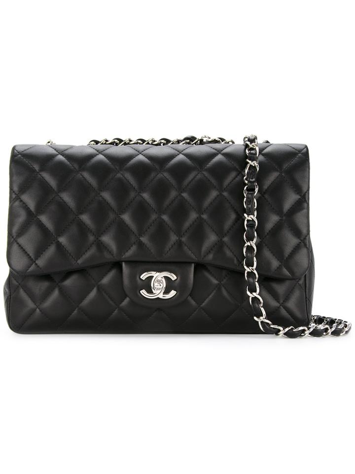 Chanel Vintage Jumbo Quilted Bag - Black