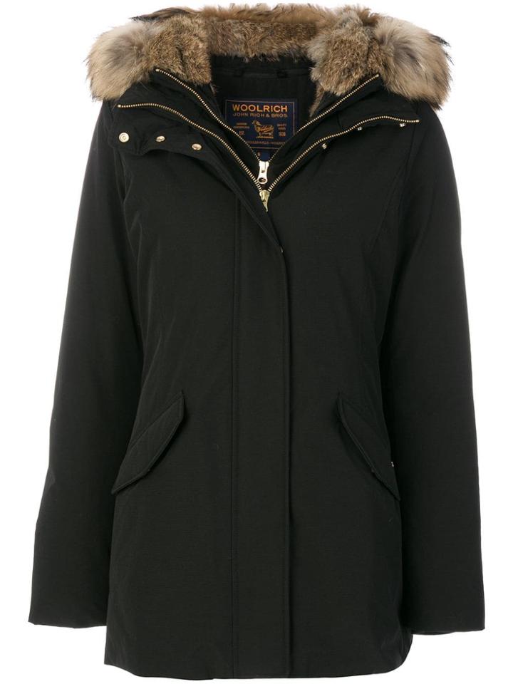 Woolrich Fur-trim Hooded Padded Coat - Black