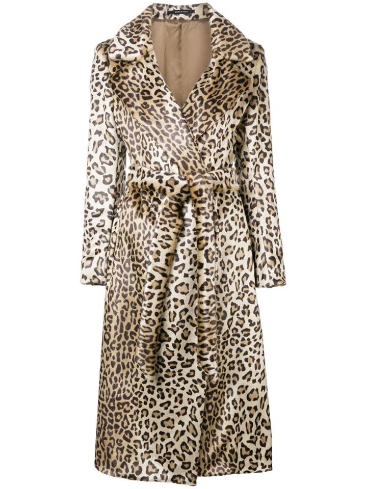 Tagliatore Leopard Print Coat - Nude & Neutrals