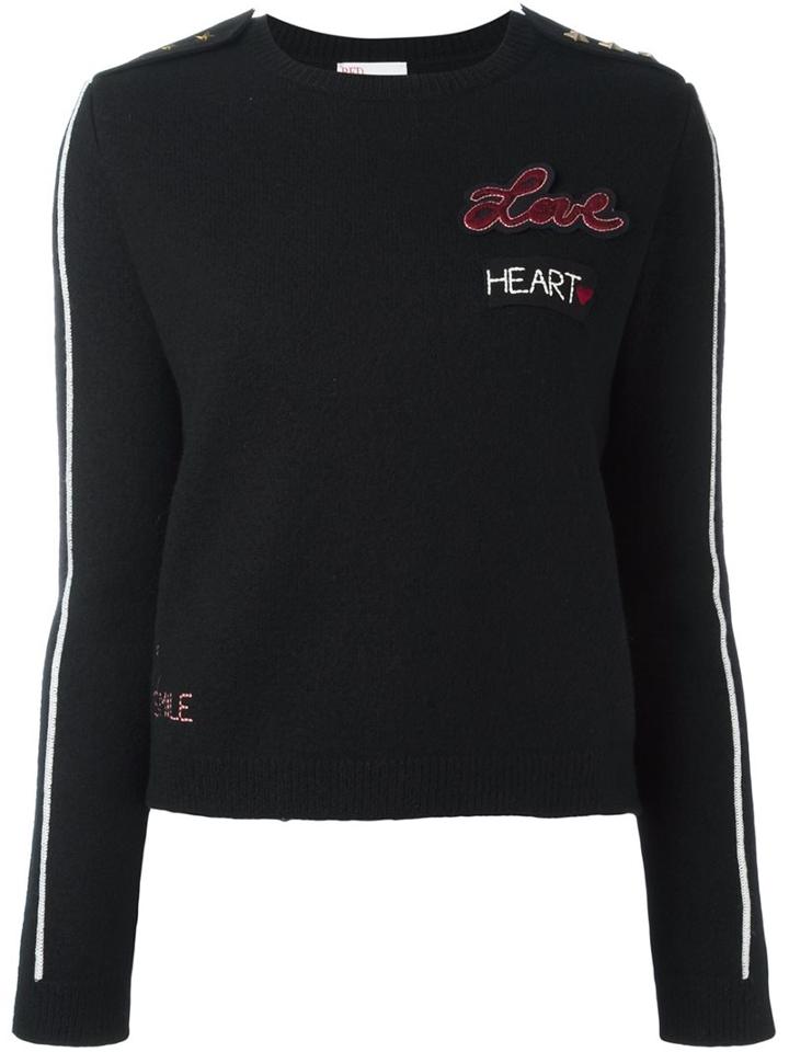Red Valentino 'love' Jumper, Women's, Size: Xxs, Black, Virgin Wool/viscose/polyester