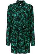 Saint Laurent Printed Shirt Dress - Black