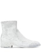 Maison Margiela Painted Effect Ankle Boots - White