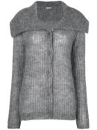 Miu Miu Oversized Collar Cardigan - Grey