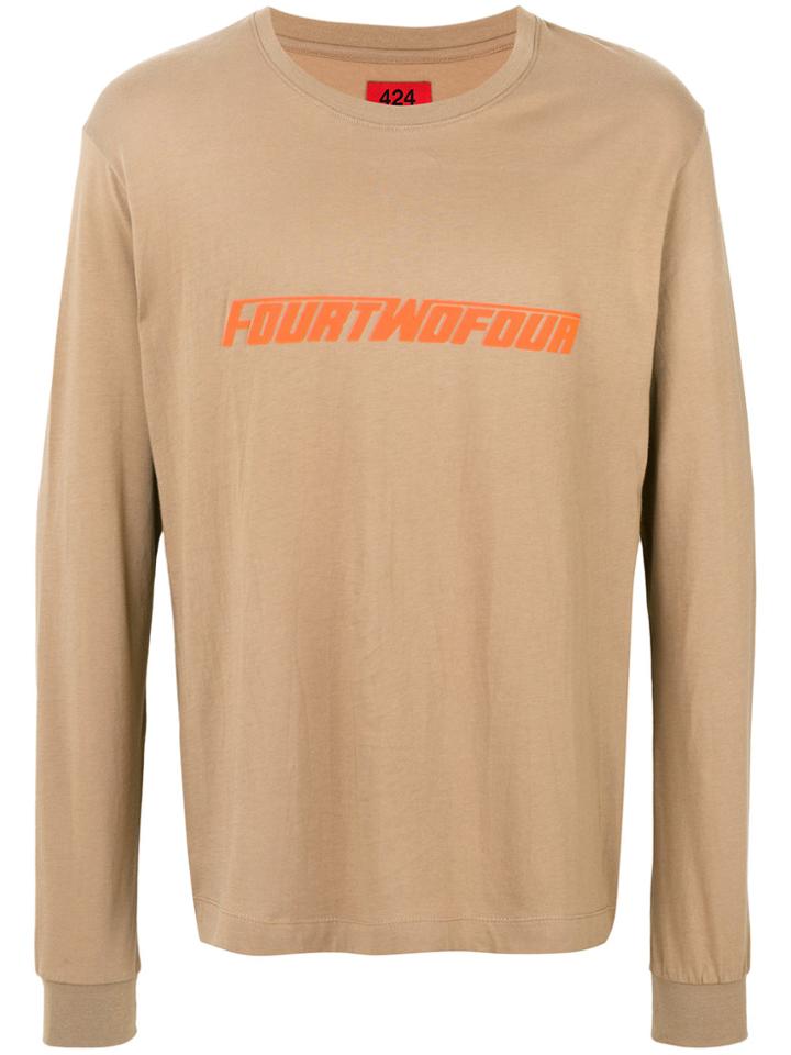 424 Fairfax Front Print T-shirt - Brown