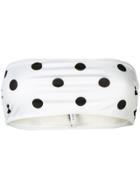Solid & Striped Polka Dot Bandeau Bikini Top - White