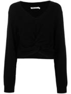 T By Alexander Wang Twist Front Sweater - Black