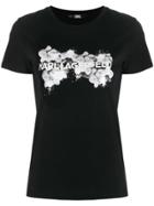 Karl Lagerfeld Orchid Logo T-shirt - Black