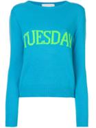 Alberta Ferretti Tuesday Intarsia Jumper - Blue