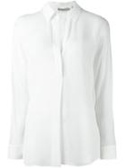 Vince Classic Button Down Shirt, Women's, Size: Medium, White, Silk