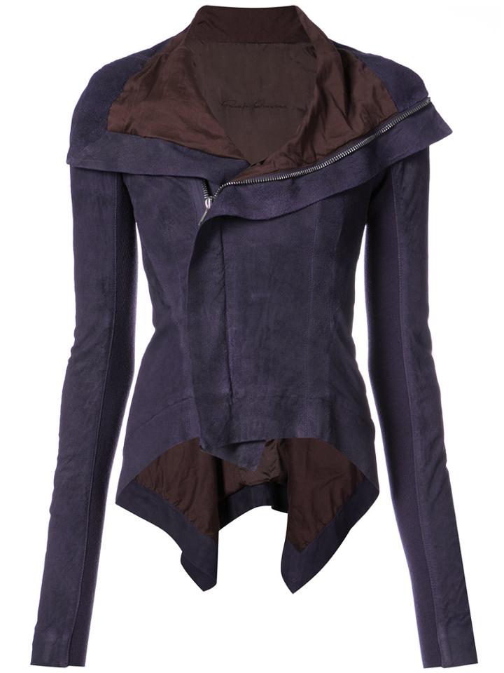 Rick Owens Zipped Fitted Jacket - Pink & Purple