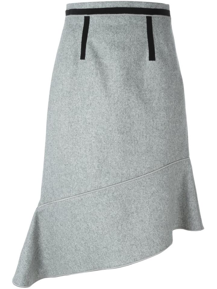 Carven Asymmetric Skirt, Women's, Size: 38, Grey, Polyamide/acetate/viscose/virgin Wool