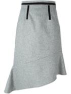 Carven Asymmetric Skirt, Women's, Size: 38, Grey, Polyamide/acetate/viscose/virgin Wool