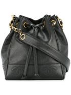 Chanel Vintage Chanel Cc Chain Drawstring Shoulder Bag - Black