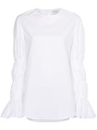 Monographie Cotton Top With Smock Sleeves - White