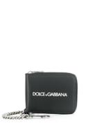 Dolce & Gabbana Chain Strap Leather Wallet - Black