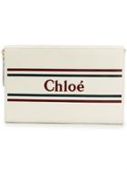 Chloé Striped Logo Print Coin Purse - Neutrals