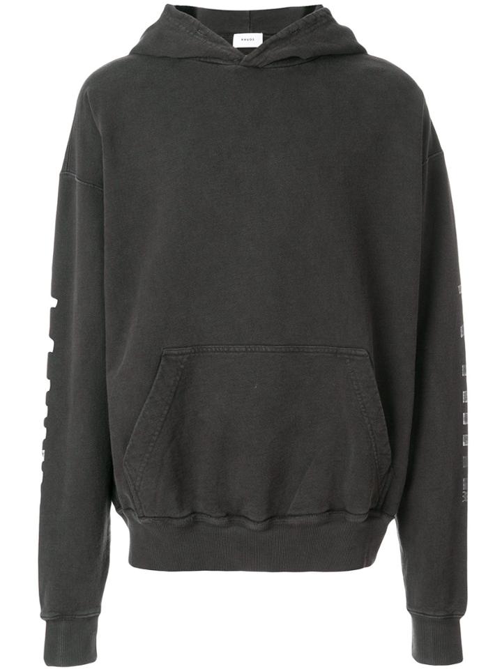 Rhude Skull Print Back Hoodie - Black