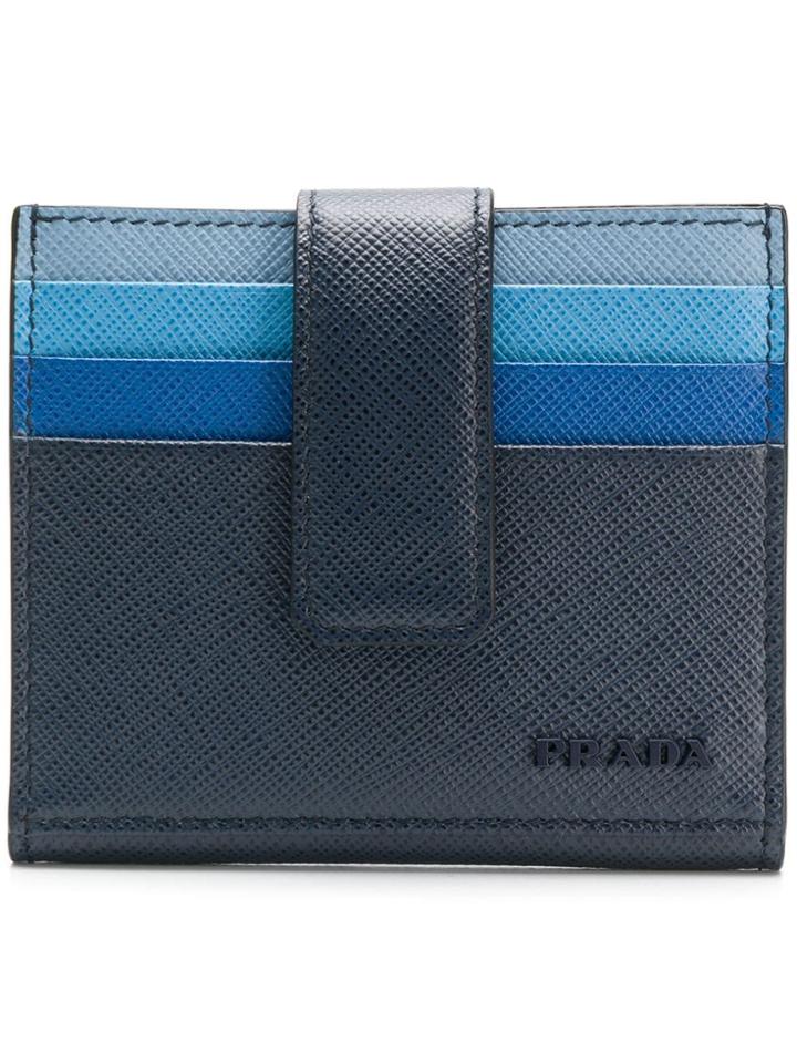 Prada Colour Block Cardholder - Blue