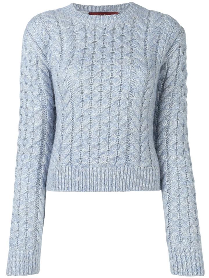 Sies Marjan Thatched Cable Sweater - Blue