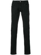 Dolce & Gabbana Distressed Straight Leg Jeans - Black