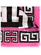 Versace #greek Scarf, Adult Unisex, Pink/purple, Silk/modal