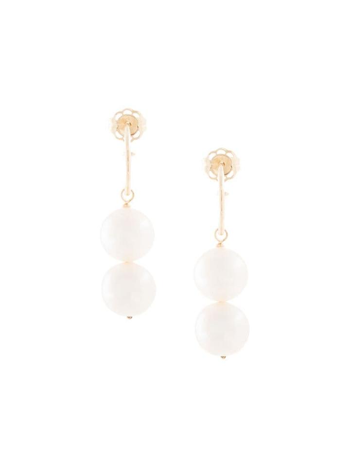 Natasha Schweitzer 9kt Yellow Gold Jane Pearl Earrings - White
