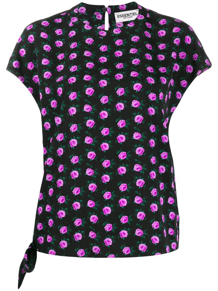 Essentiel Antwerp Floral Print T-shirt - Black