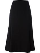 Mcq Alexander Mcqueen Pleated Accent Midi Skirt, Women's, Size: 42, Black, Polyester