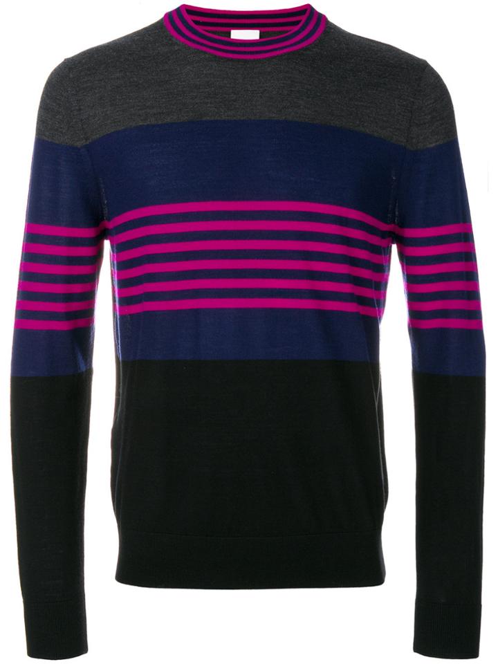 Paul Smith Stripe Panel Jumper - Blue