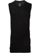 Rick Owens Round Neck Tank Top, Men's, Size: Large, Black, Cotton