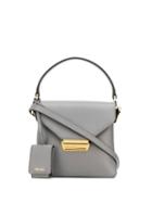 Prada Logo Plaque Top Handle - Grey