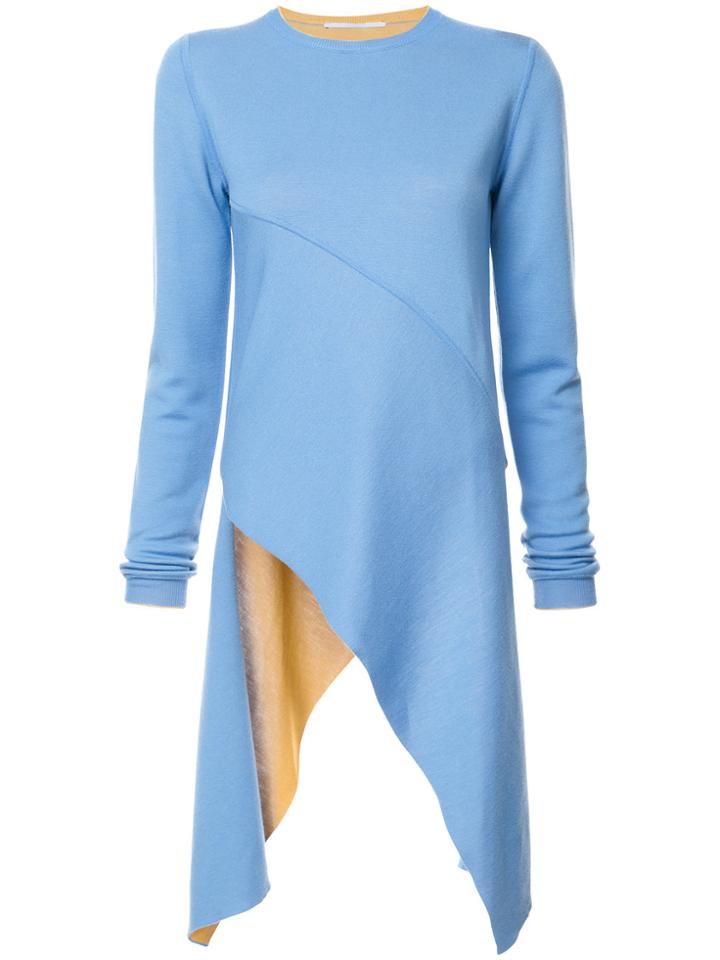 Rosetta Getty Asymmetric Knitted Top - Blue