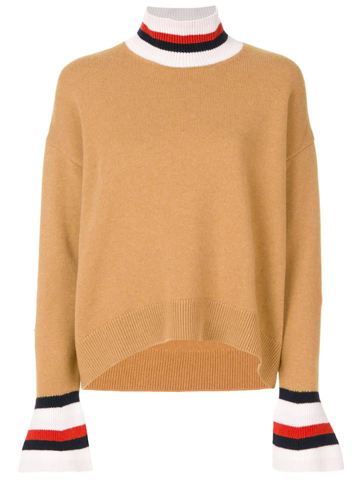 Mrz Striped Detail Jumper - Brown