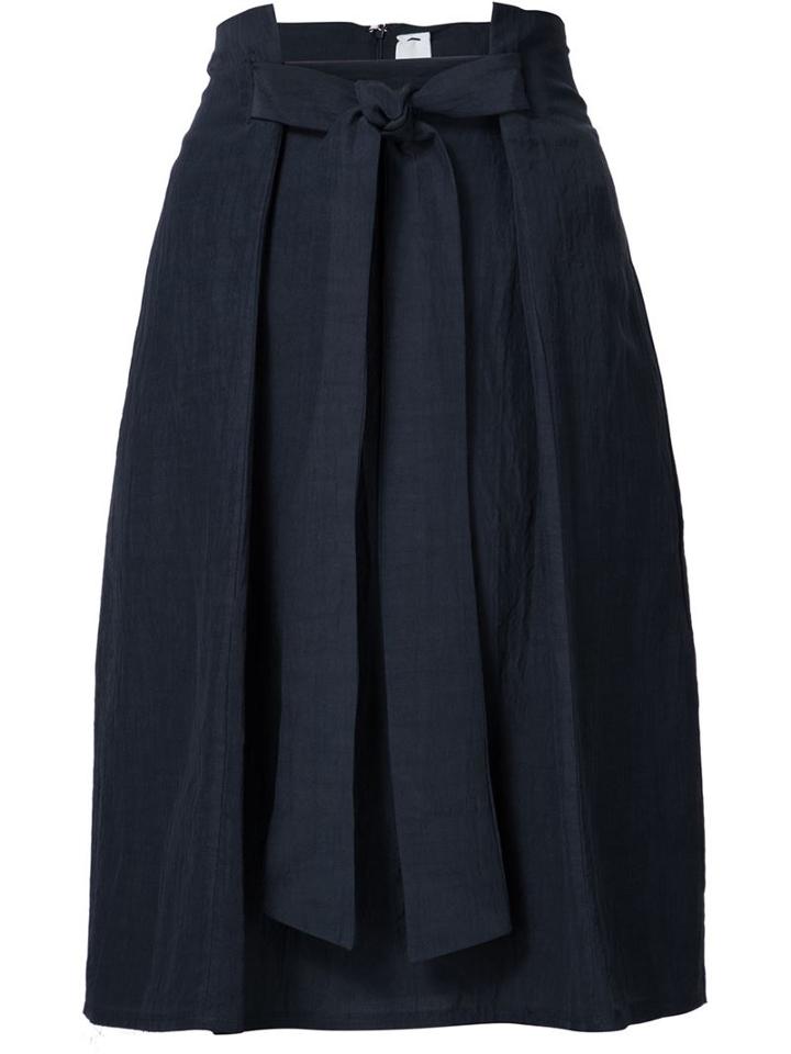 Damir Doma Pleated Front Skirt, Women's, Size: Medium, Blue, Linen/flax/viscose