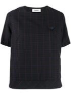 Zucca Checked Boxy T-shirt - Black