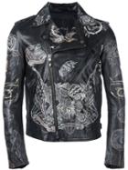 Htc Hollywood Trading Company 'clark Tattoo' Jacket, Men's, Size: Large, Black, Sheep Skin/shearling/viscose