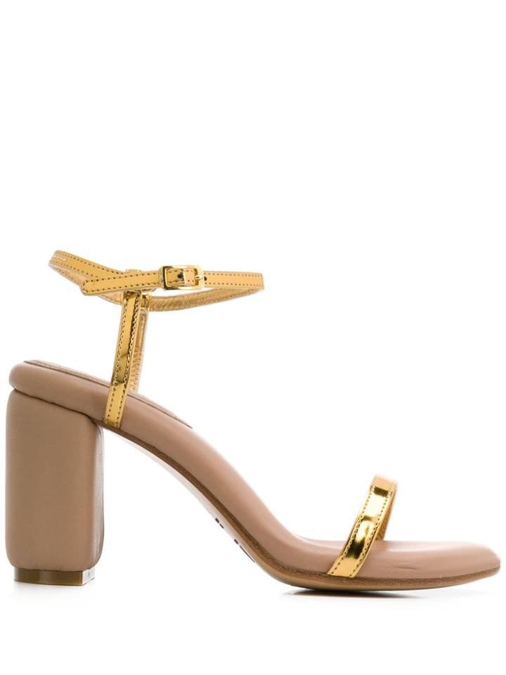 Mm6 Maison Margiela Metallic Strap Sandals - Gold