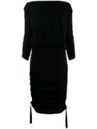 Karl Lagerfeld Shirred Short Dress - Black