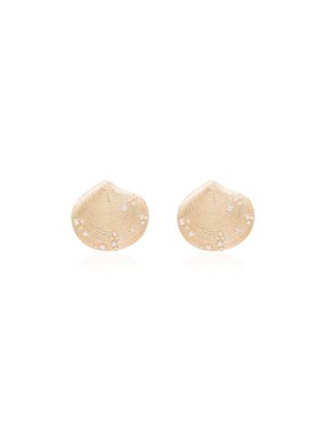 Apples & Figs Birth Of Venus Shell Stud Earrings - Gold