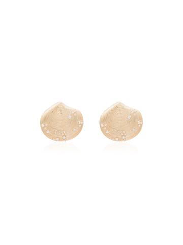 Apples & Figs Birth Of Venus Shell Stud Earrings - Gold