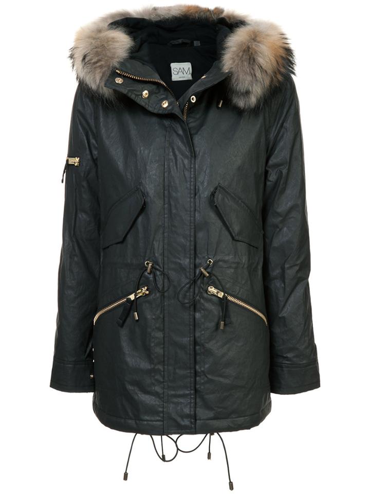Sam. Fur Hooded Parka - Black