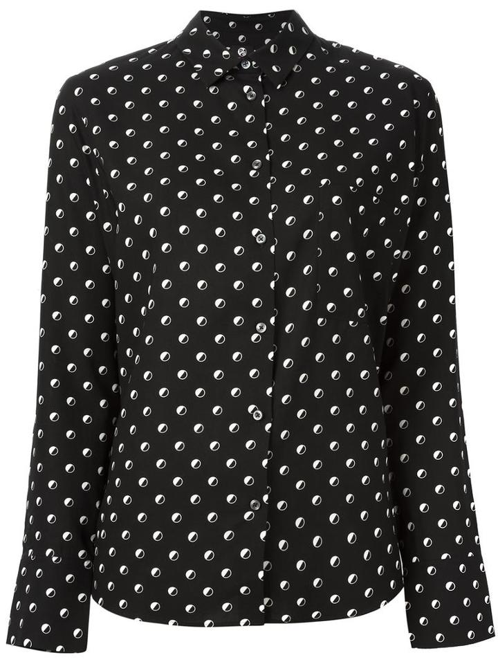Ps By Paul Smith Dotted Print Shirt, Women's, Size: 46, Black, Rayon