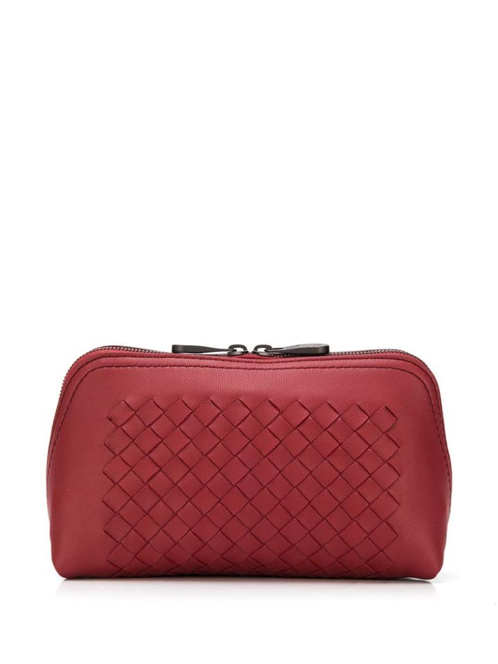 Bottega Veneta Woven Make Up Bag - Red