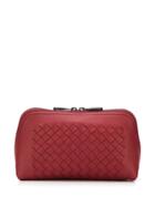 Bottega Veneta Woven Make Up Bag - Red