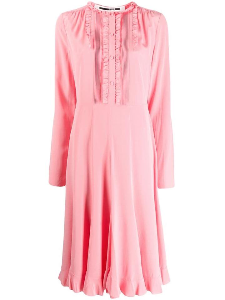 Mcq Alexander Mcqueen Pintucked Midi Dress - Pink