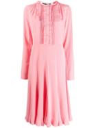 Mcq Alexander Mcqueen Pintucked Midi Dress - Pink