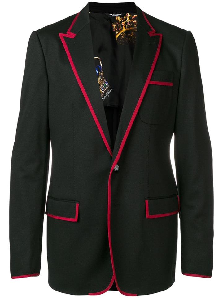 Dolce & Gabbana Contrast Trim Blazer - Black