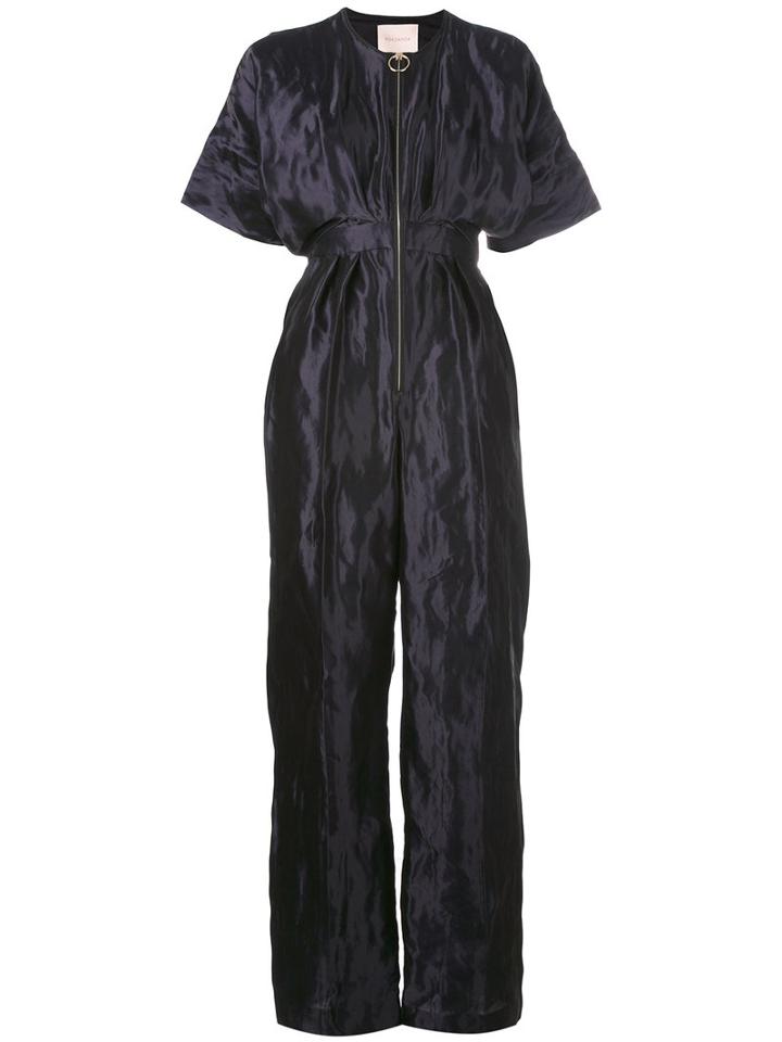Roksanda - Wide Leg Jumpsuit - Women - Silk/polyester - 10, Pink/purple, Silk/polyester